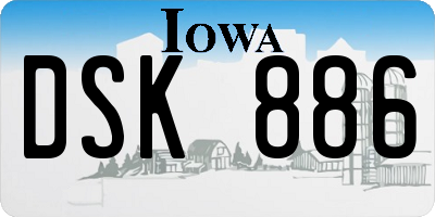 IA license plate DSK886