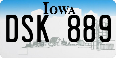 IA license plate DSK889