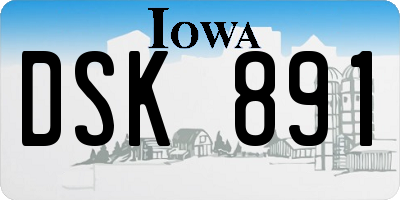 IA license plate DSK891