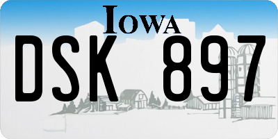 IA license plate DSK897