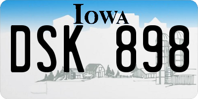 IA license plate DSK898
