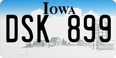 IA license plate DSK899