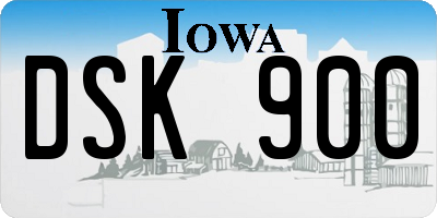 IA license plate DSK900