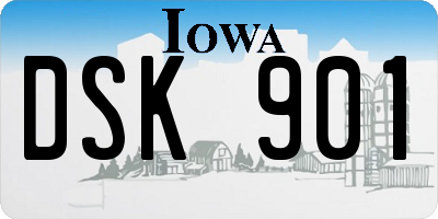 IA license plate DSK901