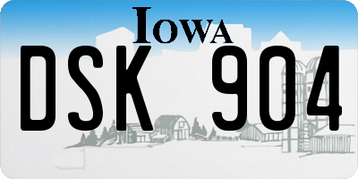 IA license plate DSK904
