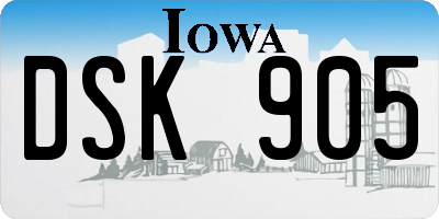 IA license plate DSK905