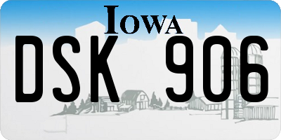 IA license plate DSK906