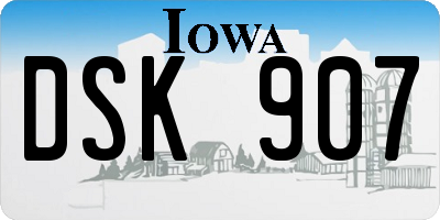 IA license plate DSK907