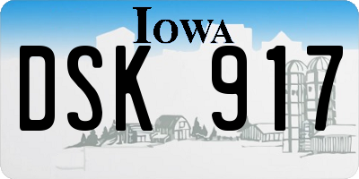 IA license plate DSK917