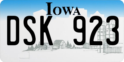 IA license plate DSK923