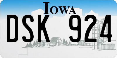 IA license plate DSK924