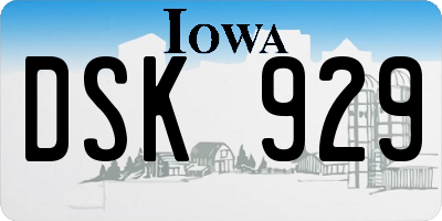 IA license plate DSK929