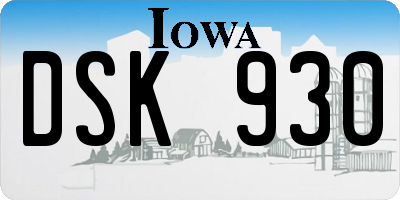 IA license plate DSK930