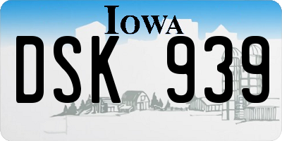 IA license plate DSK939