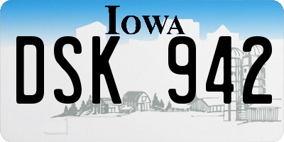 IA license plate DSK942