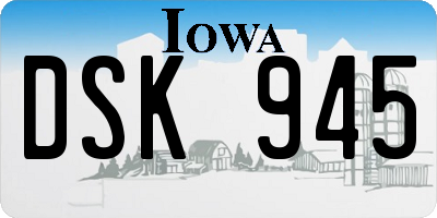 IA license plate DSK945