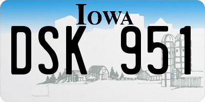 IA license plate DSK951