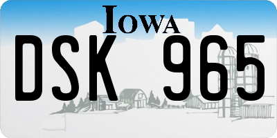 IA license plate DSK965