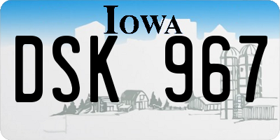 IA license plate DSK967