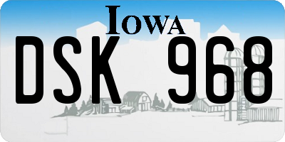 IA license plate DSK968
