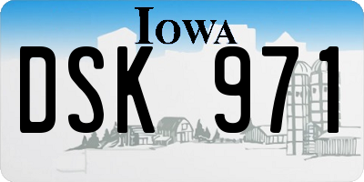 IA license plate DSK971