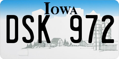 IA license plate DSK972