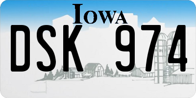 IA license plate DSK974