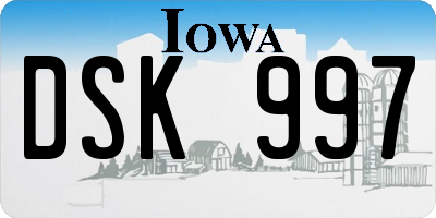 IA license plate DSK997