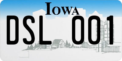 IA license plate DSL001