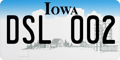 IA license plate DSL002