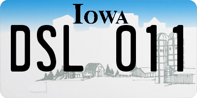 IA license plate DSL011