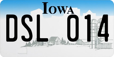 IA license plate DSL014