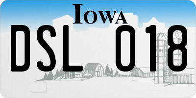 IA license plate DSL018