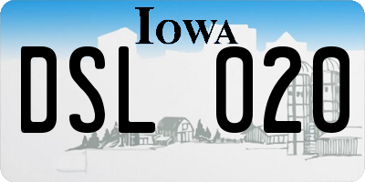 IA license plate DSL020