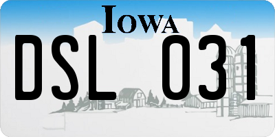 IA license plate DSL031