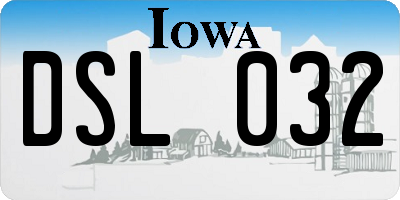 IA license plate DSL032