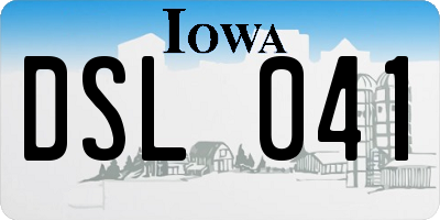 IA license plate DSL041