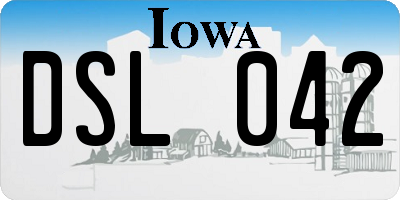 IA license plate DSL042