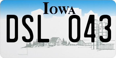 IA license plate DSL043