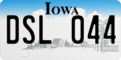 IA license plate DSL044