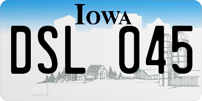 IA license plate DSL045