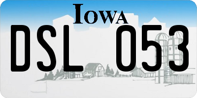 IA license plate DSL053