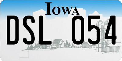 IA license plate DSL054