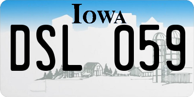 IA license plate DSL059