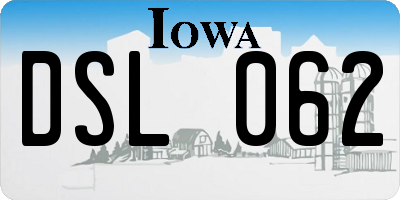 IA license plate DSL062