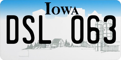 IA license plate DSL063