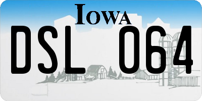 IA license plate DSL064