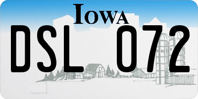 IA license plate DSL072