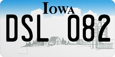IA license plate DSL082