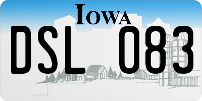 IA license plate DSL083